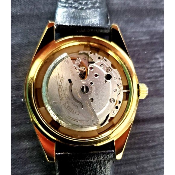 Rare Vintage Citizen Automatic Black Pattern 12-24hr Dial Watch 8200-4 Serviced - Picture 11 of 11